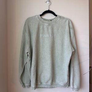 Bay Seaside Corded Embroidered Sweatshirt size Small in Green